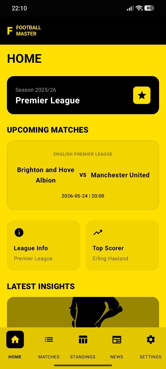 Pmatch Football Center match statistics screen