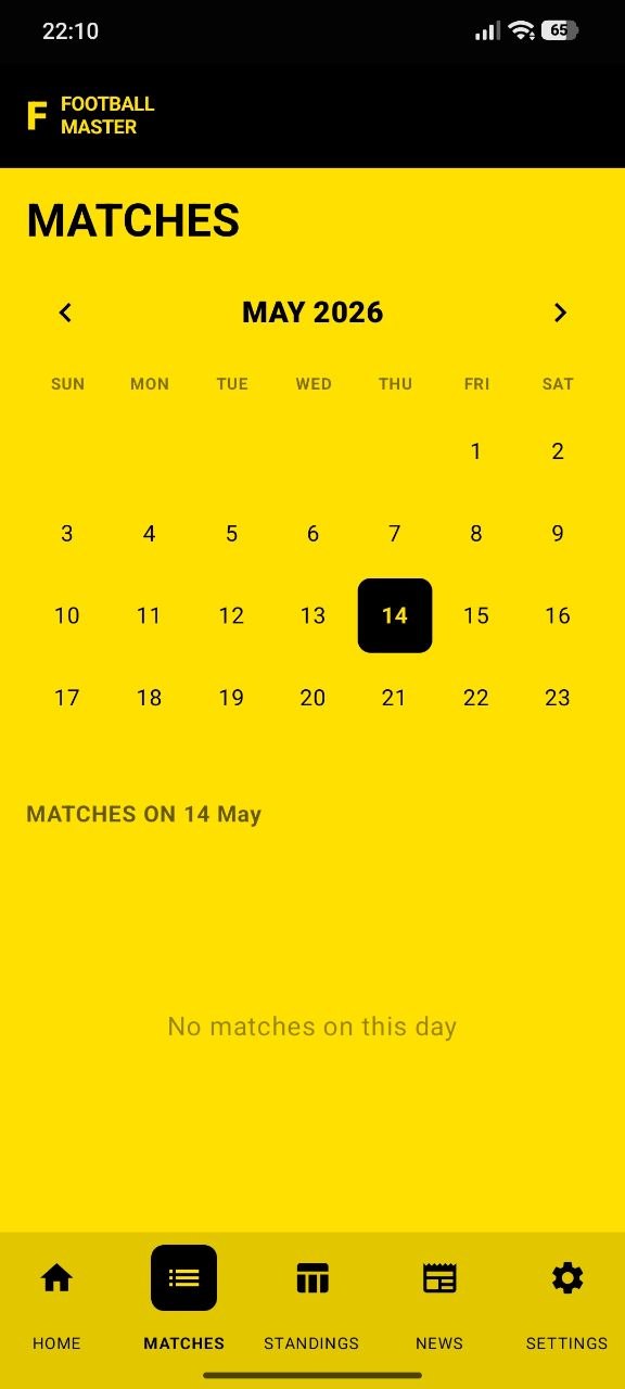 Pmatch Football Center standings screen