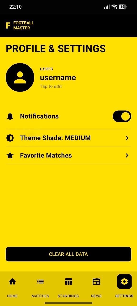 Pmatch Football Center news screen