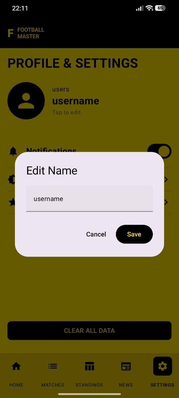 Edit name modal screen